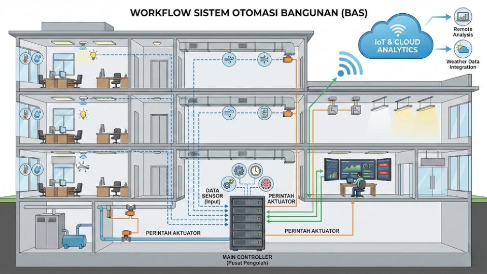 cara kerja building automation system